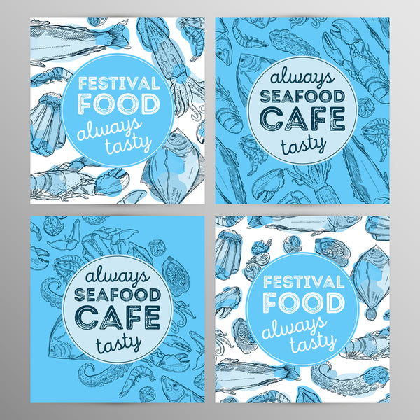 Seafood festival clearance sale banner Royalty Free Vector