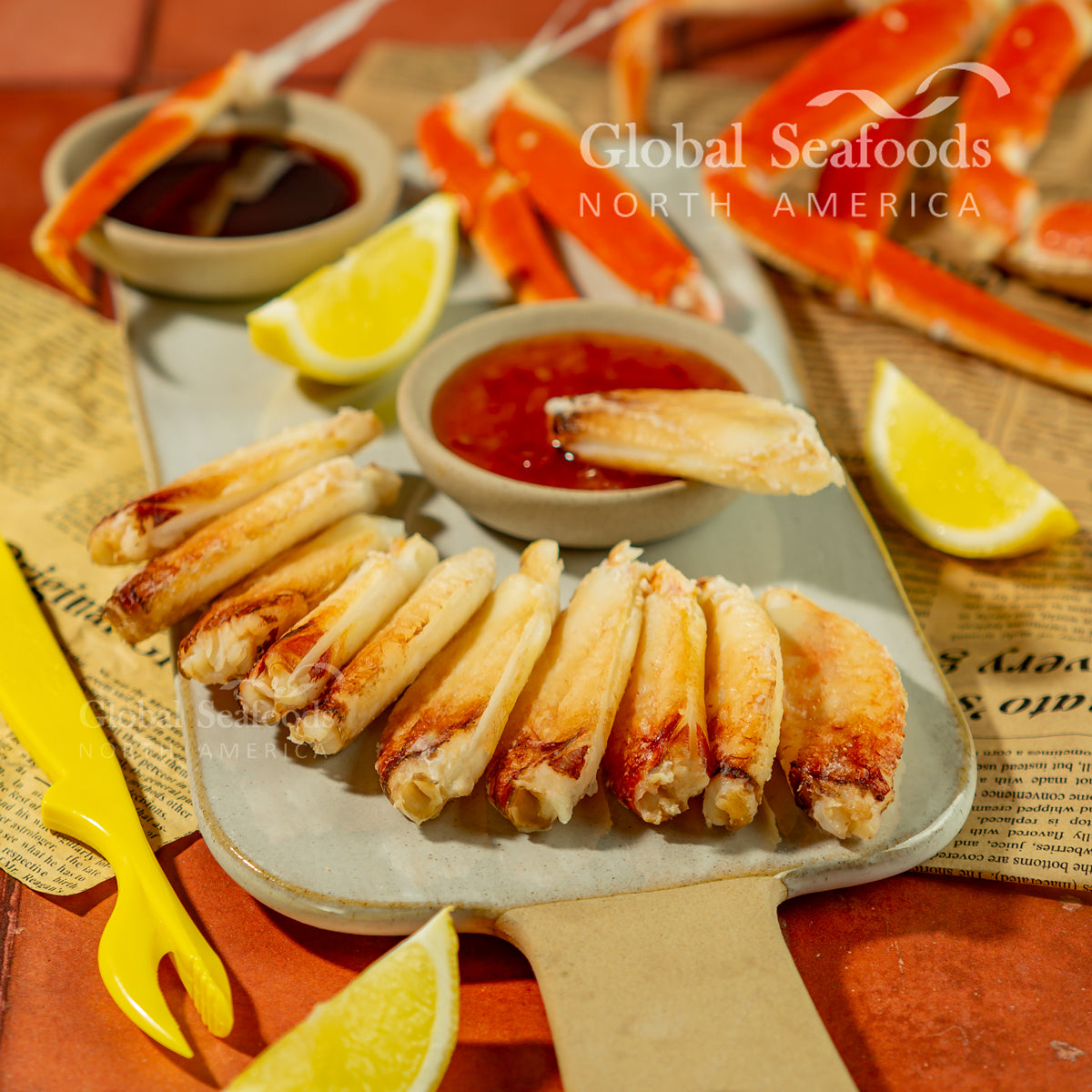 Close-up of Dungeness Crab Merus Meat, highlighting its tender texture and fresh quality in a 1 lb package