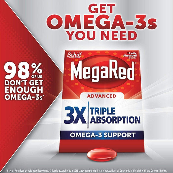 MegaRed Advanced Triple Absorption Omega 3 Fish Oil Supplement