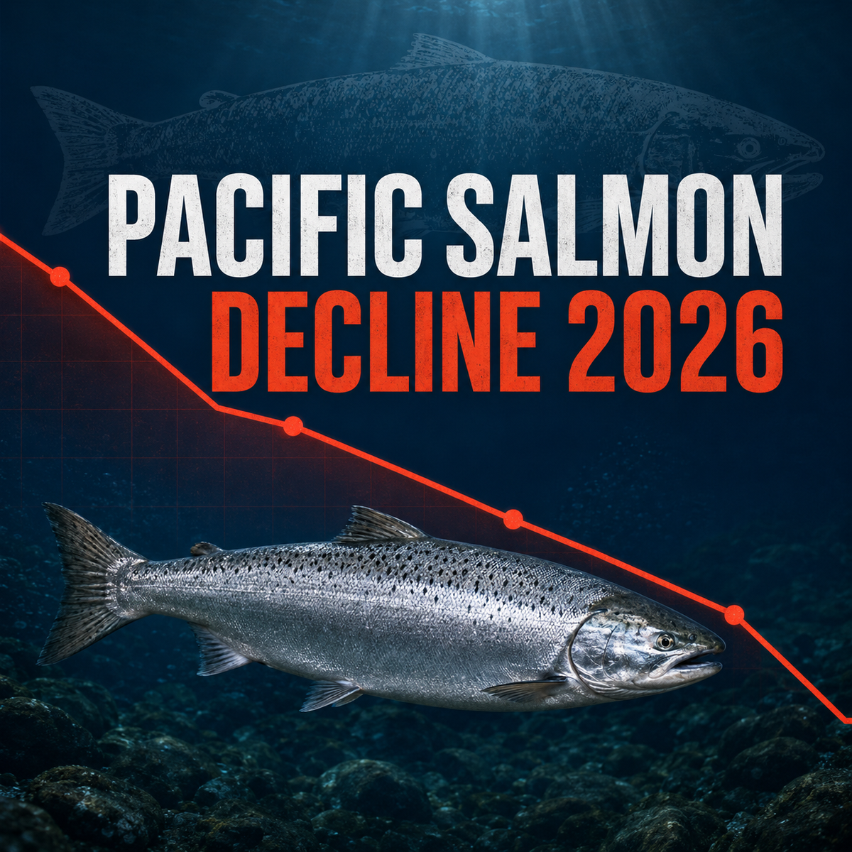 Map of the North Pacific showing Alaska and Kamchatka salmon fishing regions affected by the 2026 salmon shortage