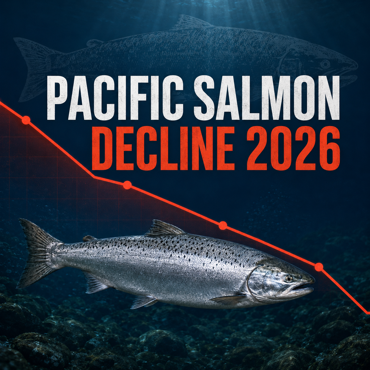 Map of the North Pacific showing Alaska and Kamchatka salmon fishing regions affected by the 2026 salmon shortage