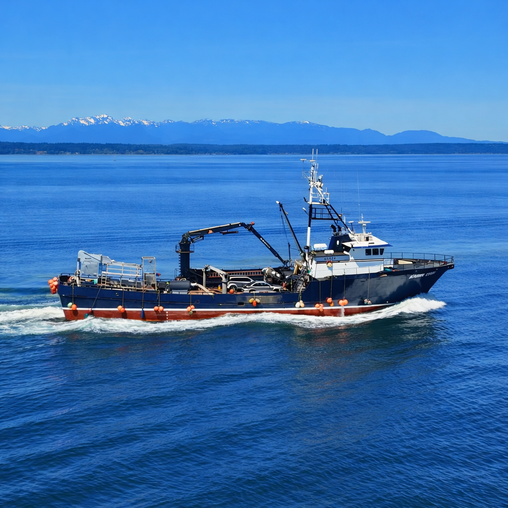 F/V Karin Lynn salmon tender vessel docked at Fishermen’s Terminal in Seattle