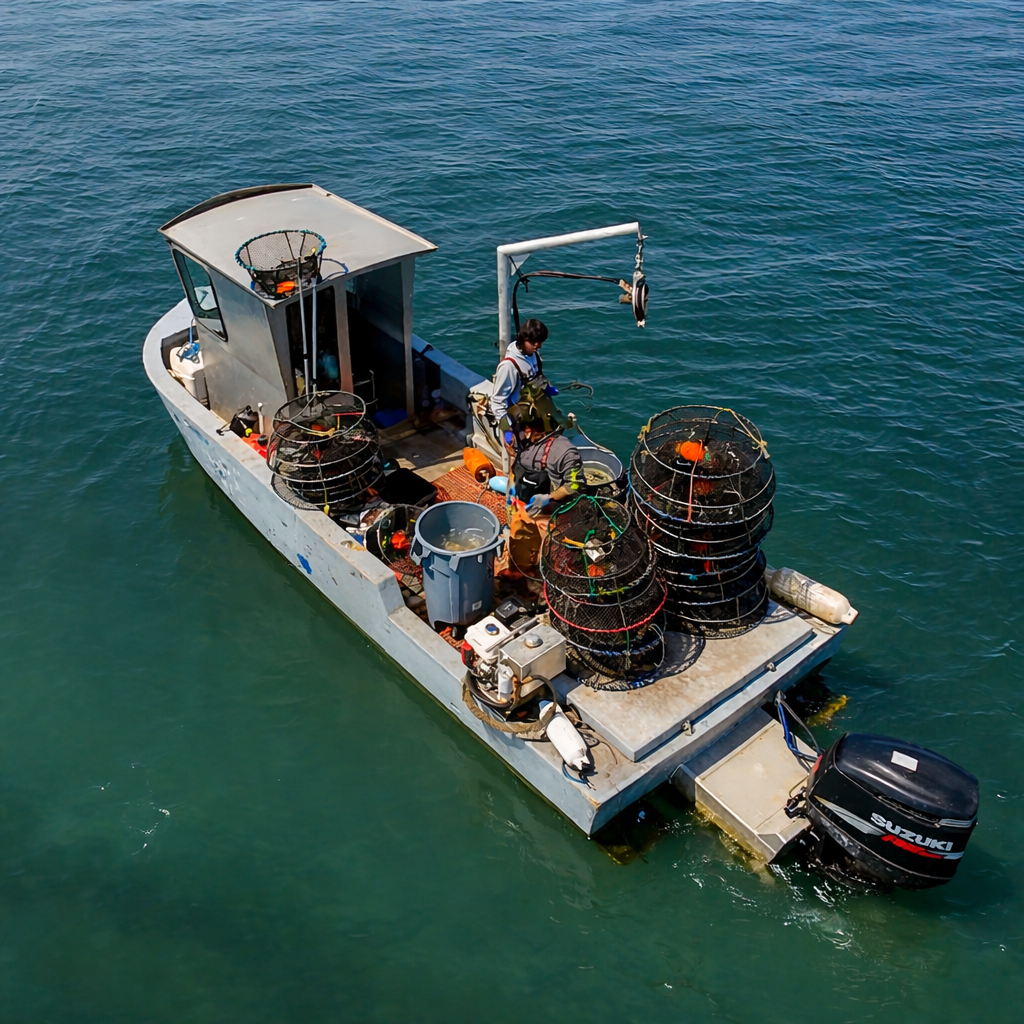Crab boat departing Commencement Bay at sunrise