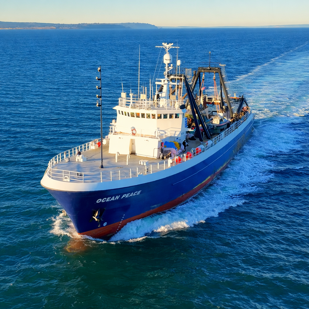 Factory trawler Ocean Peace fishing in Alaska waters