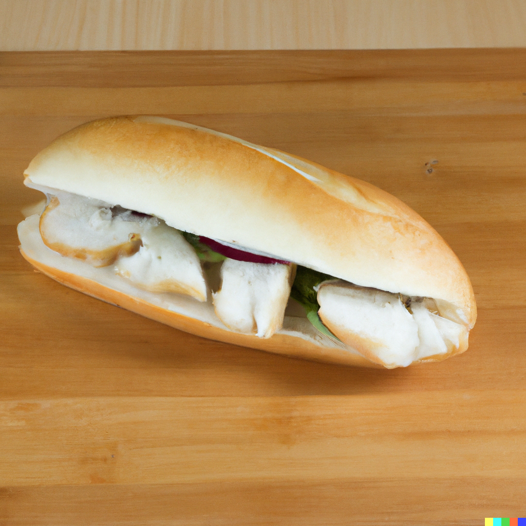 Pacific Cod Sandwich on a wooden cutting board