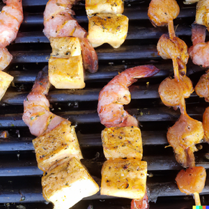 Pacific Cod and Shrimp Skewers on the Grill