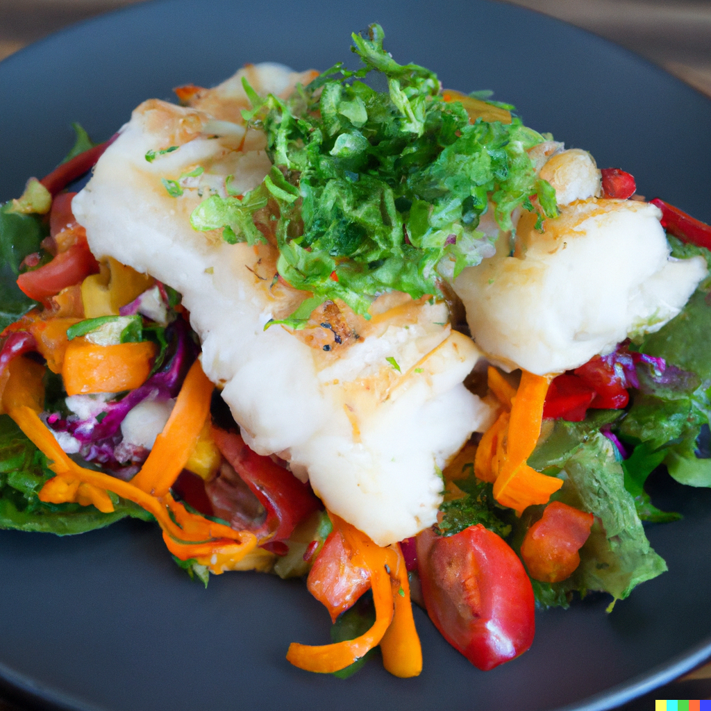 Flaky Pacific cod fajitas with sautéed bell peppers, avocado, and fresh toppings in warm tortillas