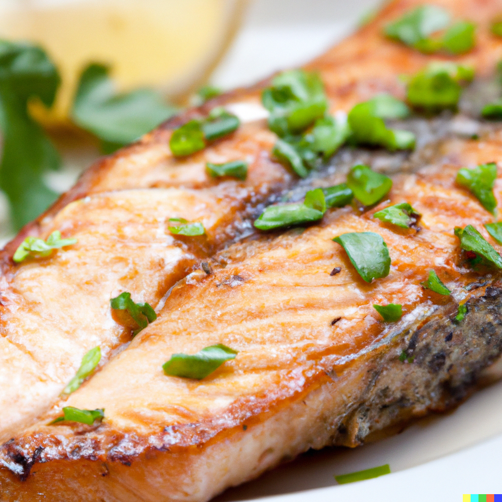 Grilled Silver Salmon Fillet with Lemon and Herbs
