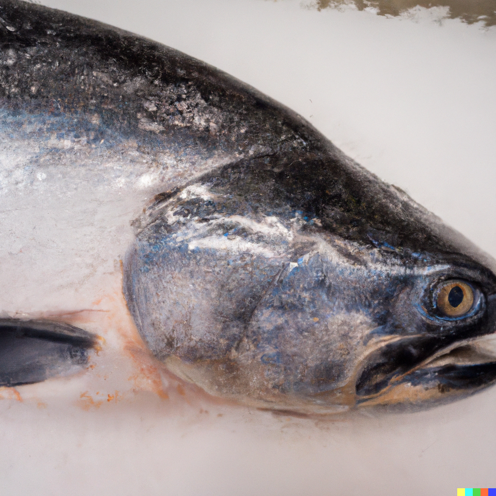 King salmon fillets being vacuum-sealed for freezing — vacuum sealing removes all air and extends freezer life to 6–12 months; double-wrapping in plastic wrap and freezer bags is an acceptable alternative that preserves quality for 3–6 months