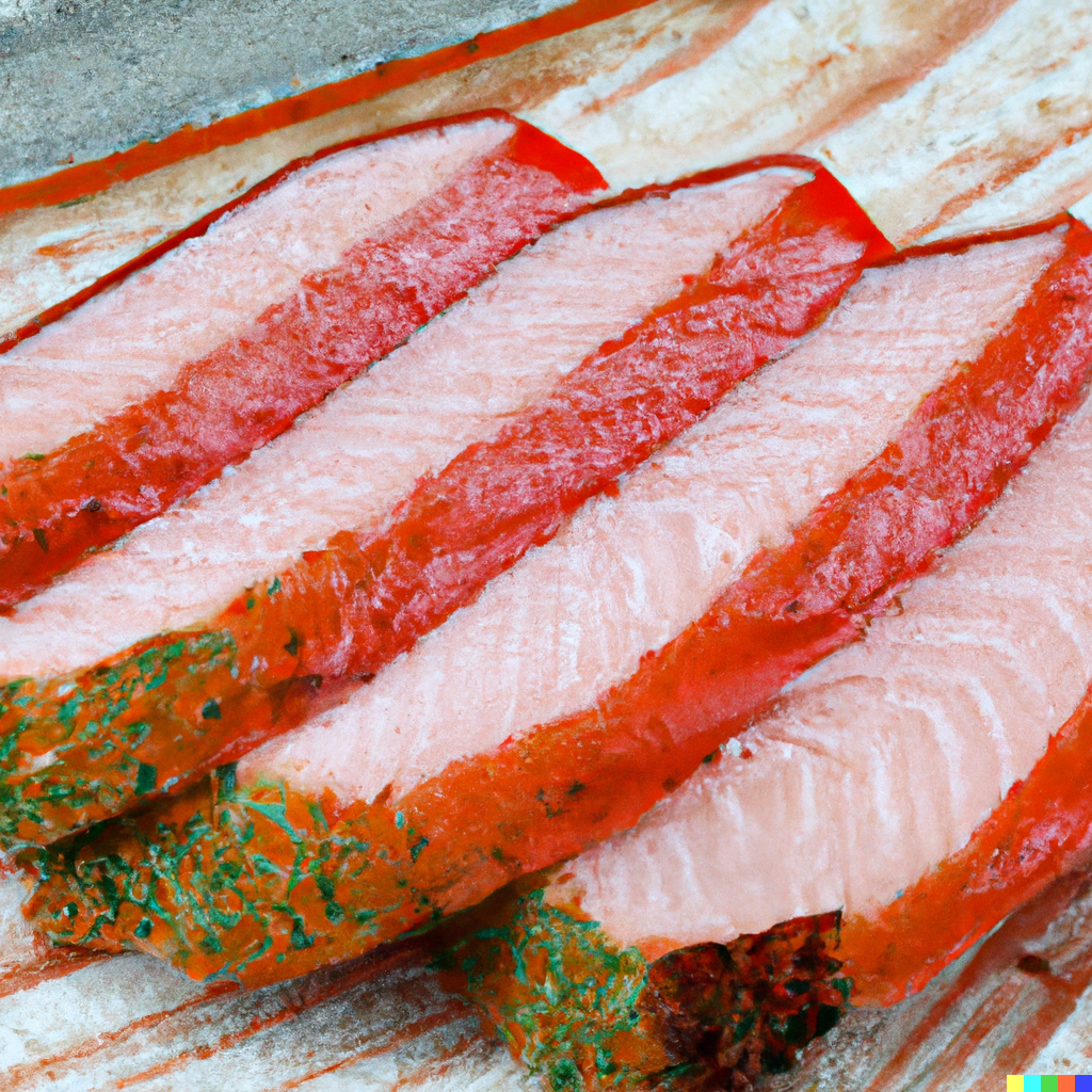 King salmon fillet on a plate