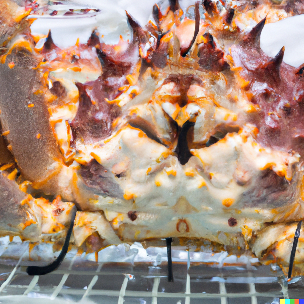 Live red king crab (Paralithodes camtschaticus) in its natural habitat — the species celebrated at king crab festivals in Alaska and Norway, prized for its sweet, rich leg meat