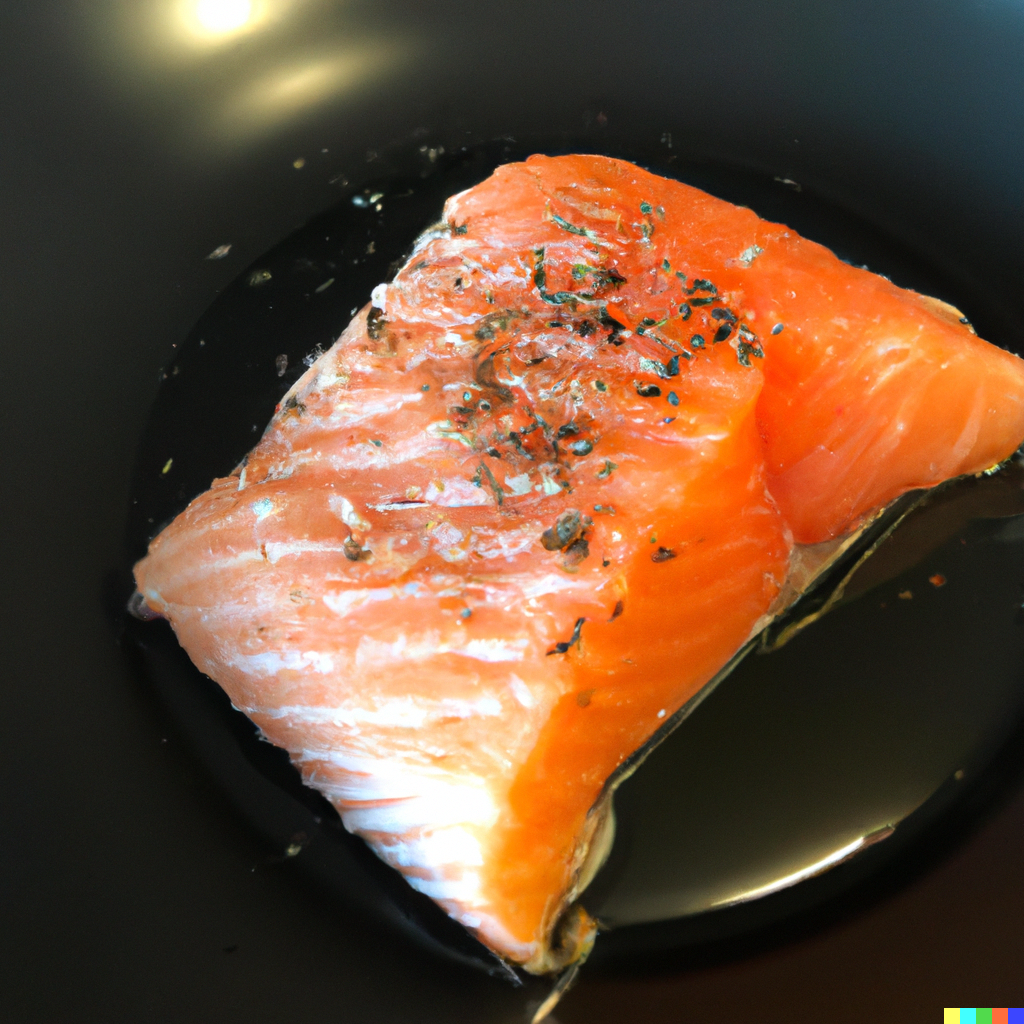 Three coho salmon fillets prepared three ways – grilled, baked with mustard dill, and pan-seared with garlic herbs