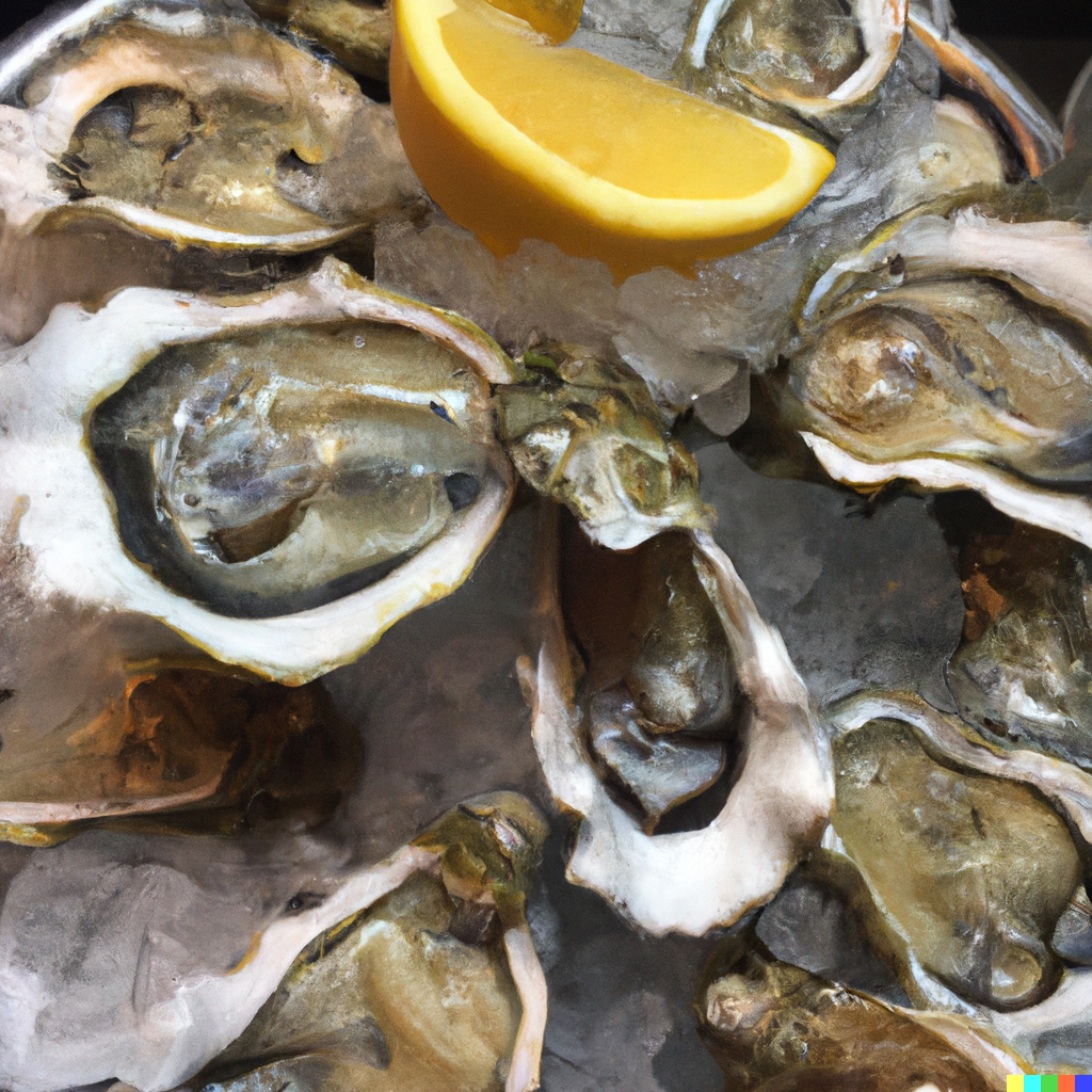 Fresh raw oysters on ice at a New York City oyster bar