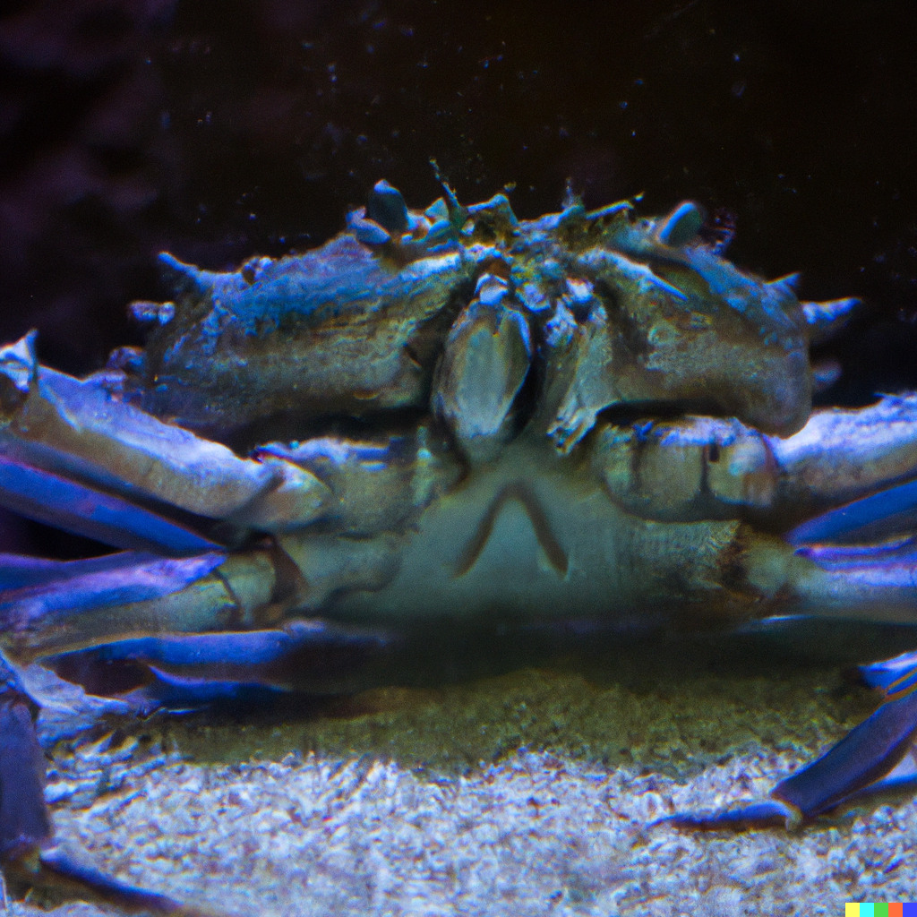 Fresh Tanner crab with long legs on ice, ready for cooking