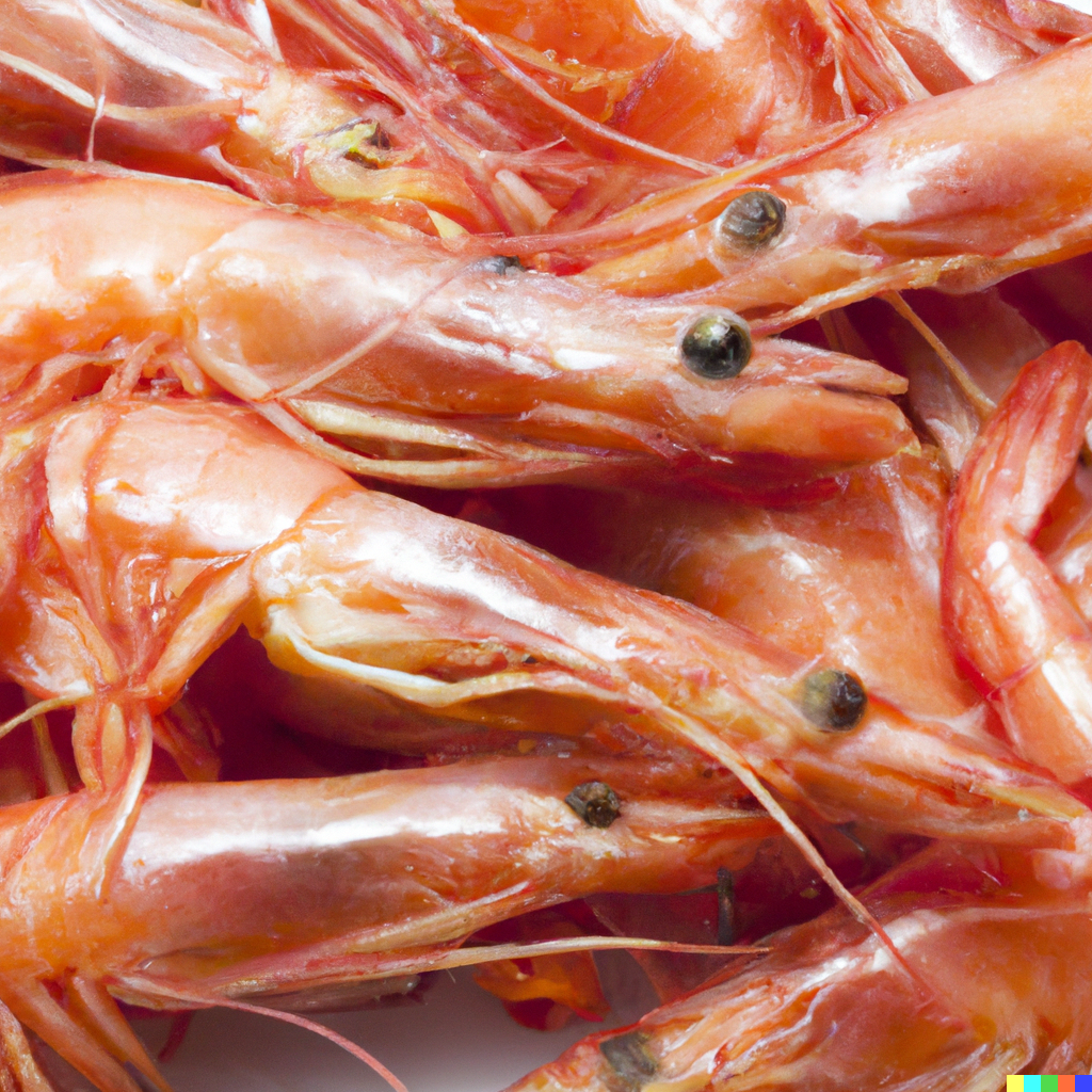 Raw and undercooked shrimp on a cutting board illustrating food safety risks