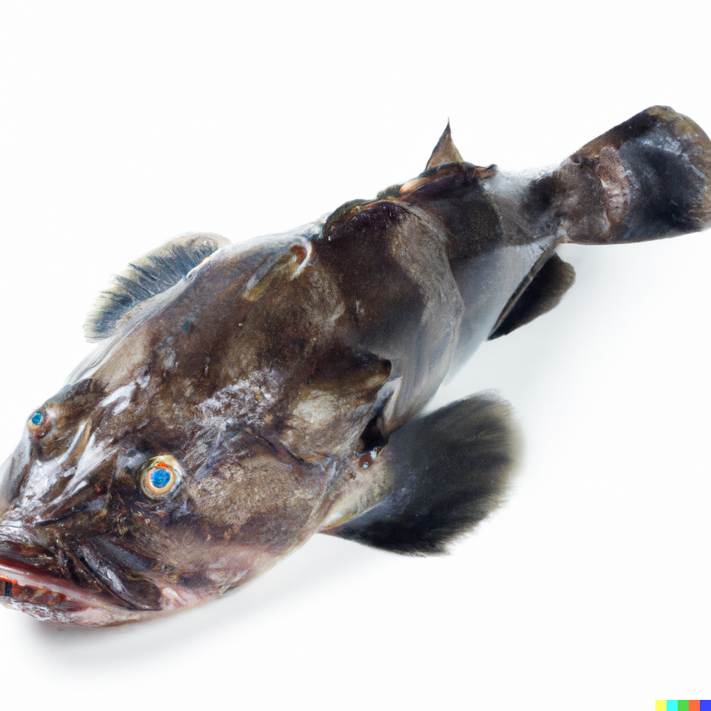 Blue ling cod (Molva dypterygia) – a deep-sea North Atlantic fish with striking blue coloration and elongated body, shown as a fillet with firm white flesh ideal for baking, grilling, and pan-searing
