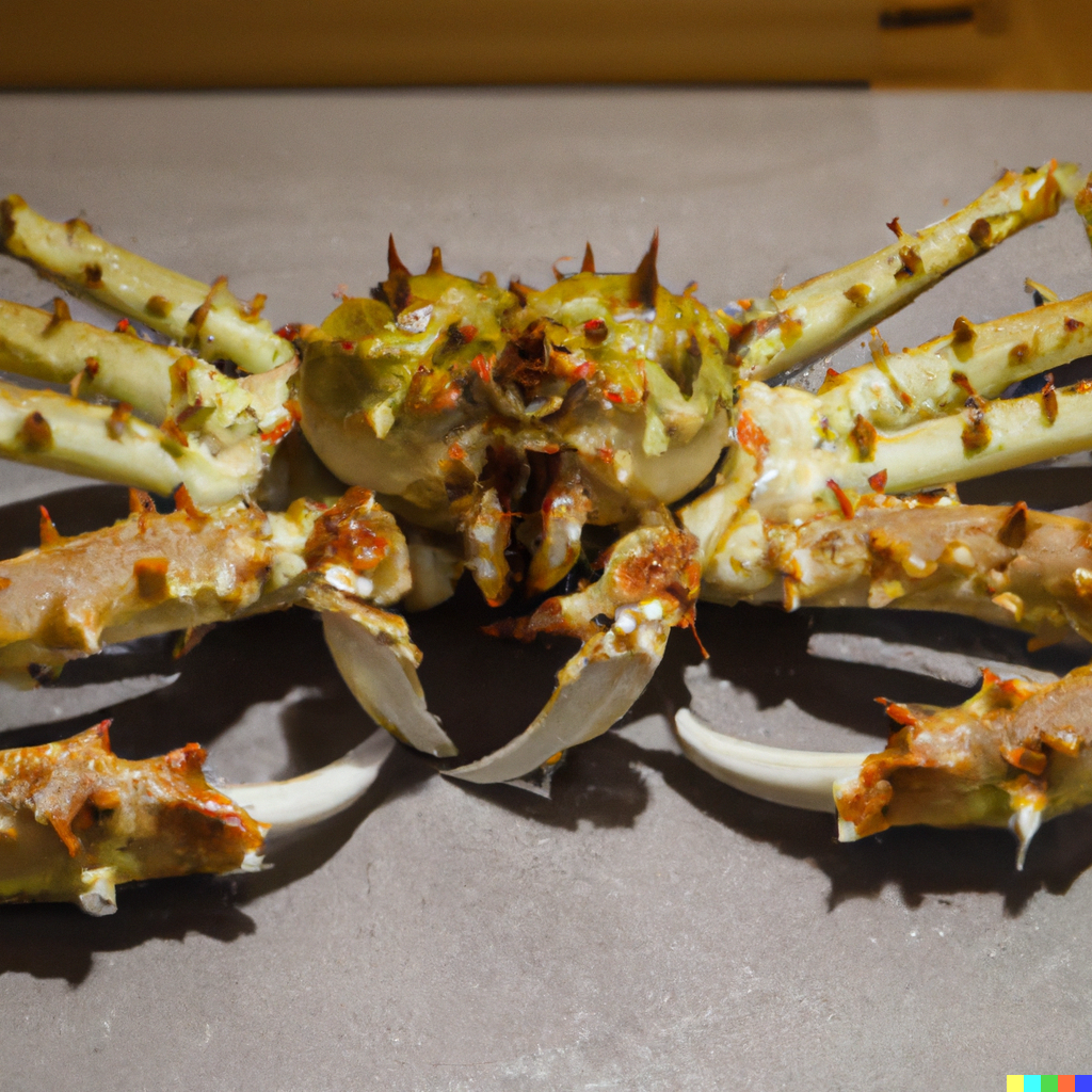 Live Alaskan king crab on a bed of ice showing its distinctive red shell and impressive size — one of the most nutritionally dense and protein-rich seafoods available