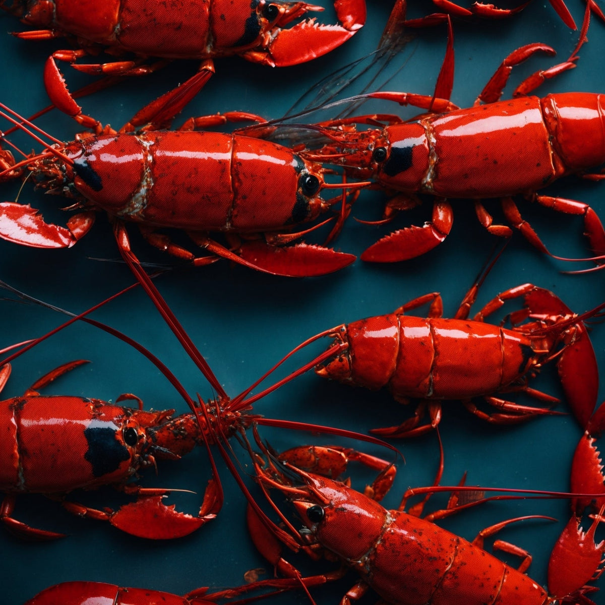 A live Maine lobster fresh from the cold North Atlantic waters — the gold standard of seafood, prized for its sweet, tender claws, tail, and knuckle meat