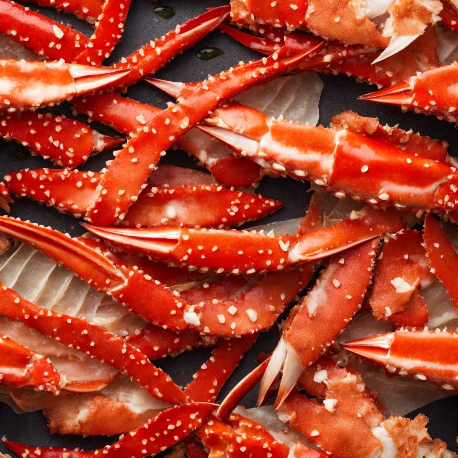 Alaskan King Crab legs on a serving board with melted butter and fresh lemon