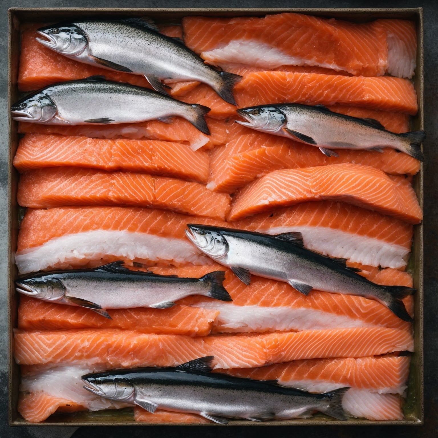 Fresh wild salmon fillet rich in omega-3 fatty acids and nutrients