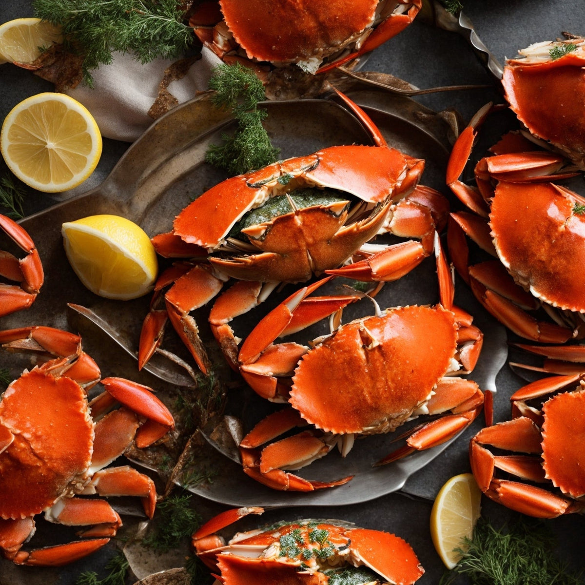 Dungeness crab clusters recipes – steamed, grilled with garlic butter, and baked with Parmesan crust, showing three preparation methods for Pacific Northwest wild-caught Dungeness crab with melted butter, lemon wedges, and fresh herbs