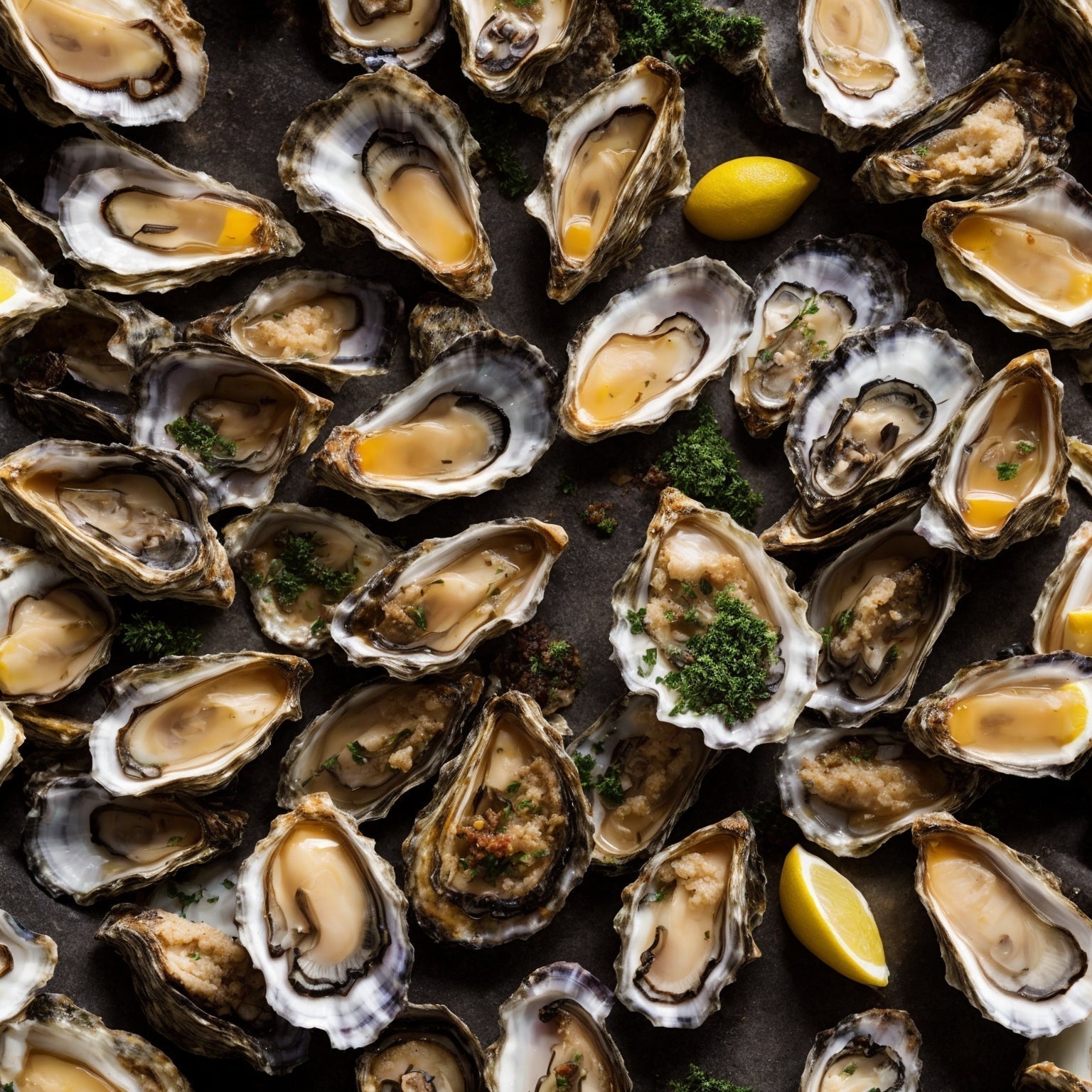 Cliff Point Petite Oysters on a half shell – sustainably farmed Pacific oysters with delicate briny sweetness, grown using responsible harvesting and oyster reef restoration practices