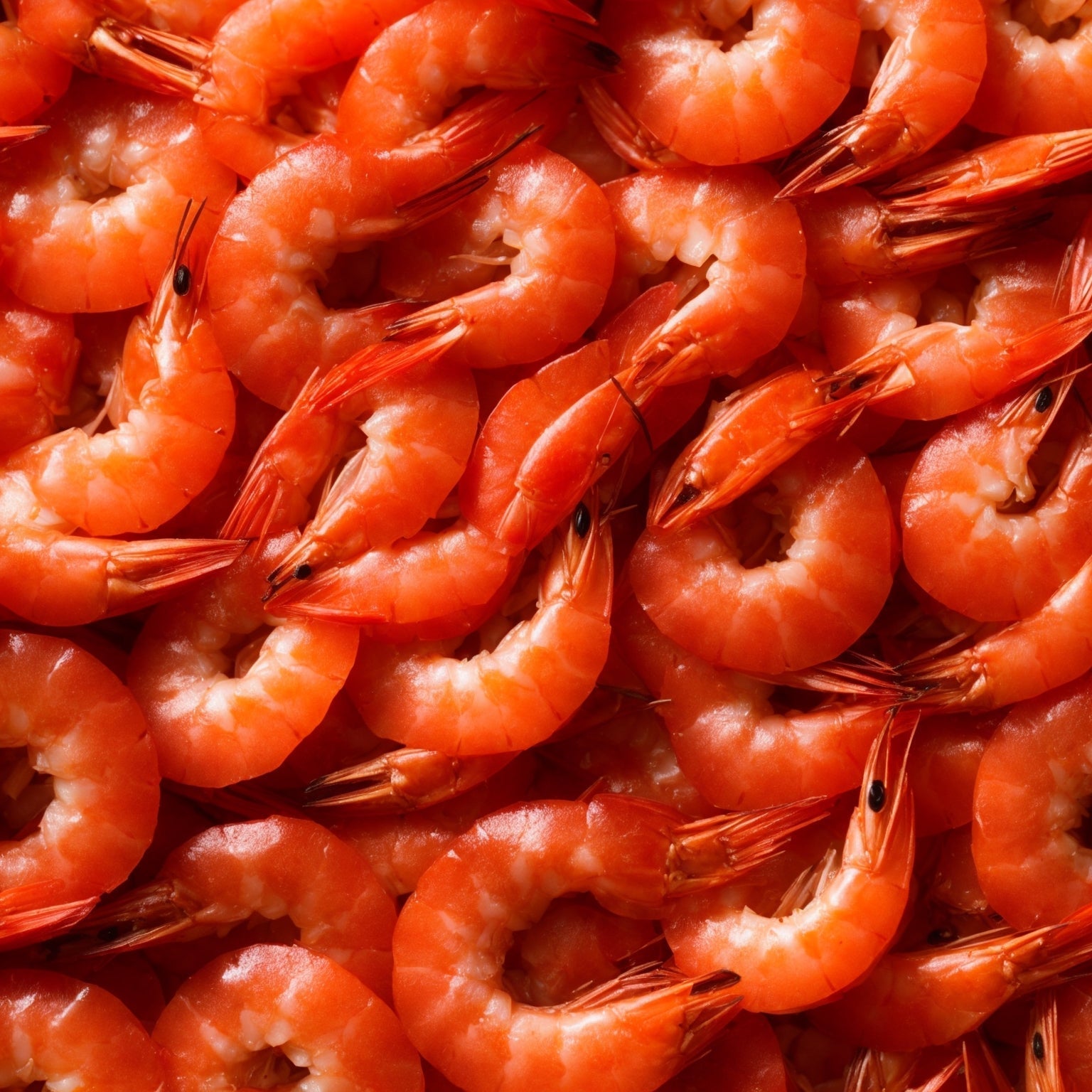 Fresh wild-caught shrimp on a bed of ice with lemon wedges and a garlic butter dipping sauce