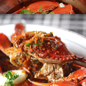 Freshly prepared crab dish at Crab Barrack