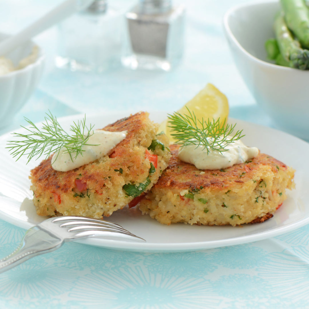 Assorted crab dishes including crab cakes, crab tacos, and crab-stuffed mushrooms for easy weeknight dinners