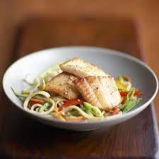 Dover sole and sesame noodles