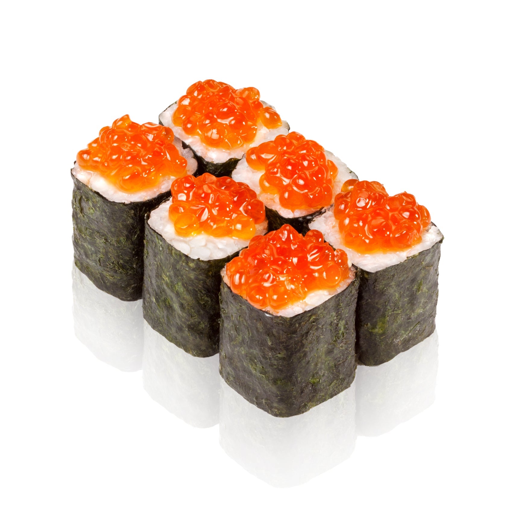 Vibrant red caviar (salmon roe) displayed in a small glass bowl, highlighting its glossy orange-red pearls and fresh appearance