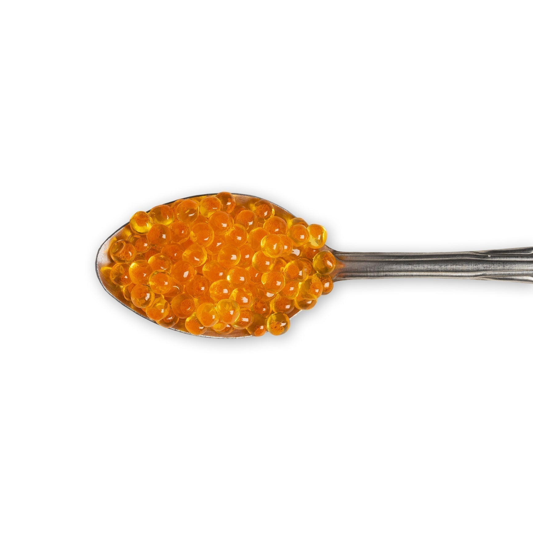 Bright orange salmon roe (ikura) in a bowl, showing the vibrant color and firm texture of wild-caught Alaskan salmon caviar