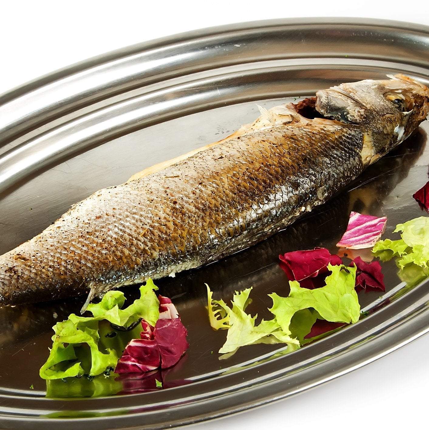 A thick Chilean Sea Bass fillet with its characteristic white, oil-rich flesh — one of the highest omega-3 fish available, also known as Patagonian Toothfish