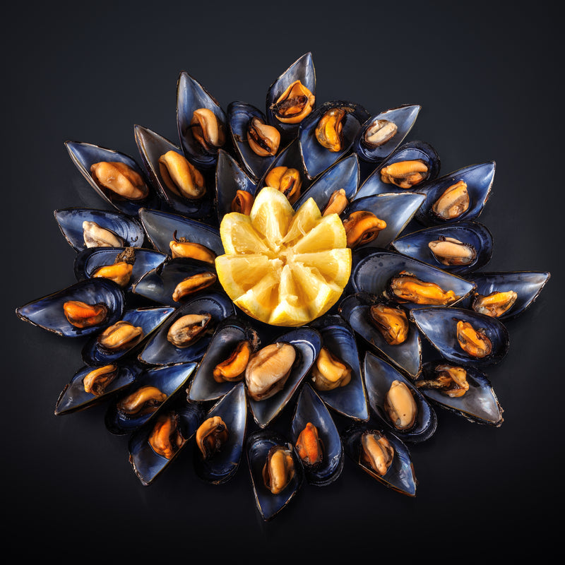 Mussels served in their shells