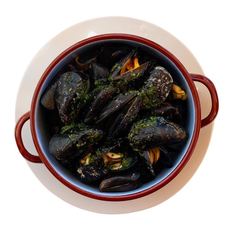 Mussels served in their shells