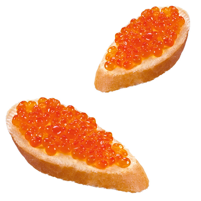 Ikura sushi facts — salmon roe on gunkan-maki with sushi rice and nori