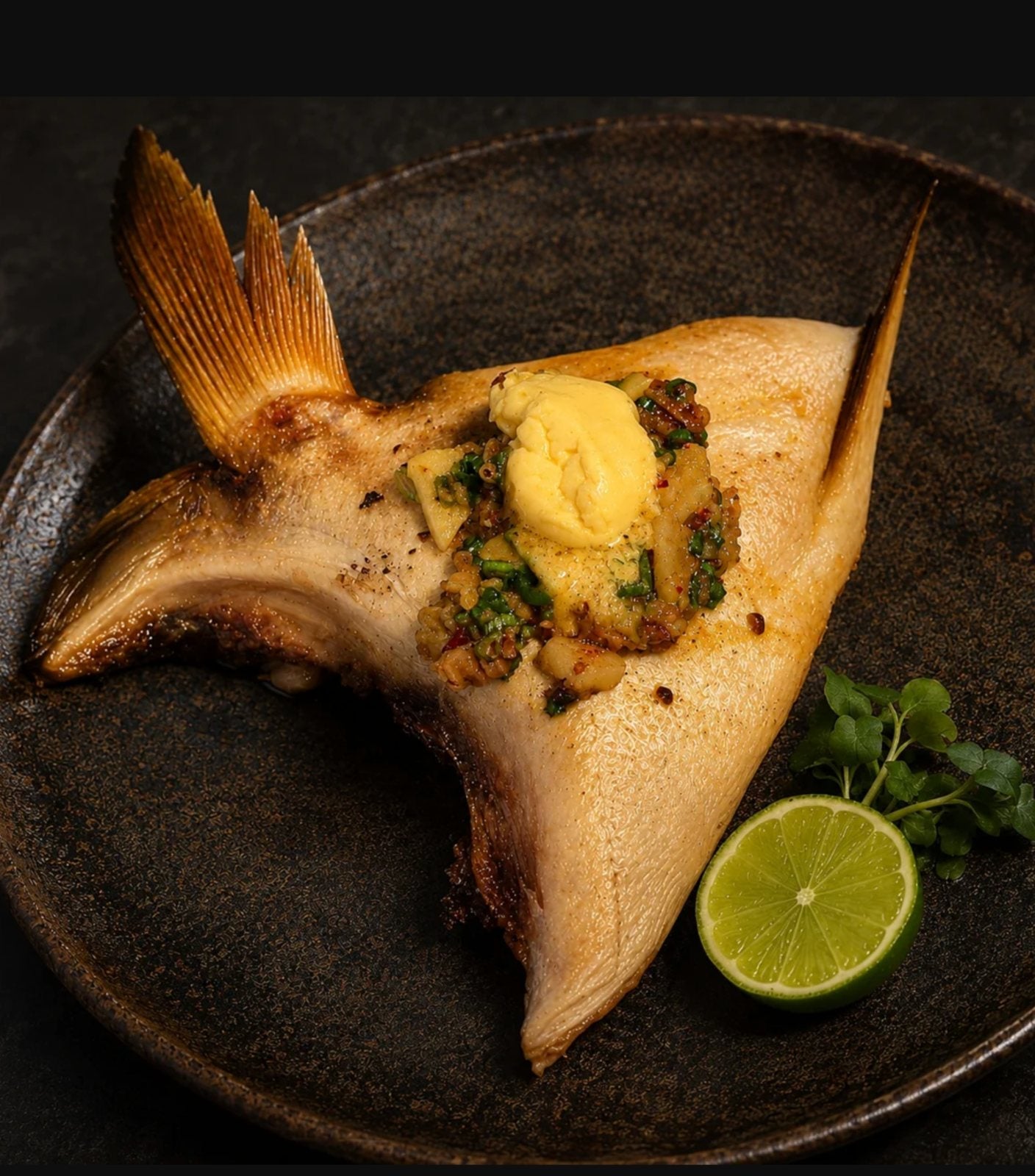 Hot smoked hamachi yellowtail collar