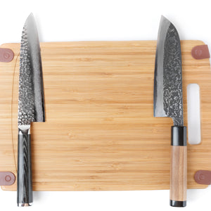 Japanese chef knife with wooden handle
