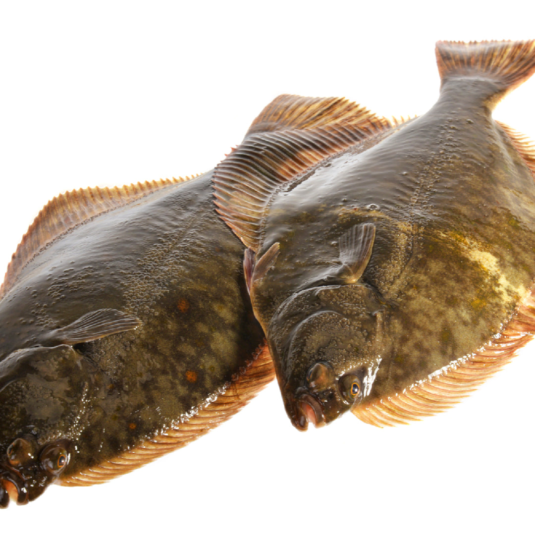 Petrale sole fillet on a plate with heart-healthy ingredients including lemon, herbs, and spinach