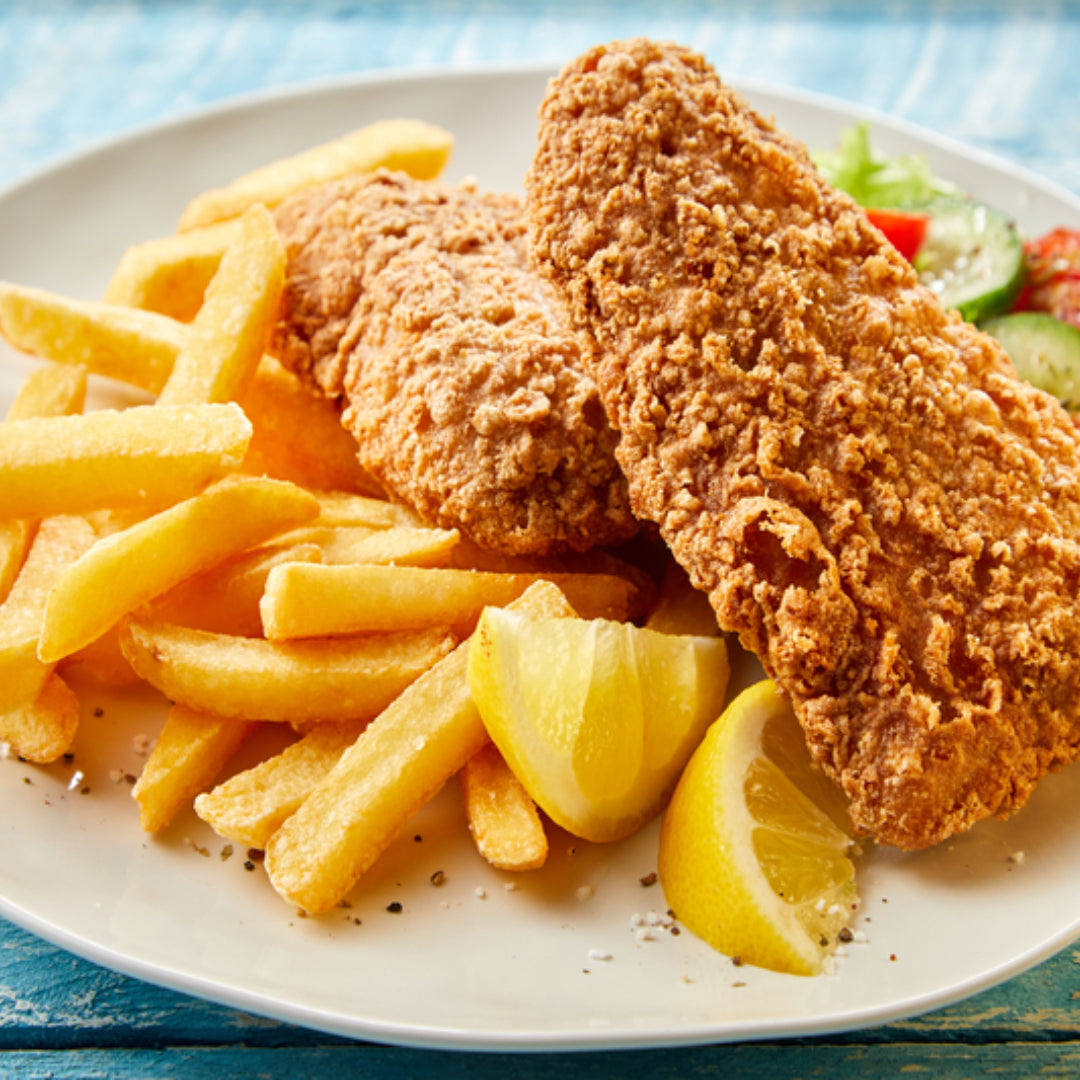 Alaska pollock and haddock fillets shown side by side