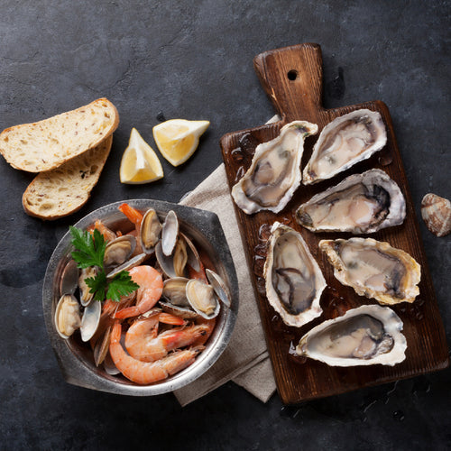 Fresh seafood delivered in insulated packaging with ice packs