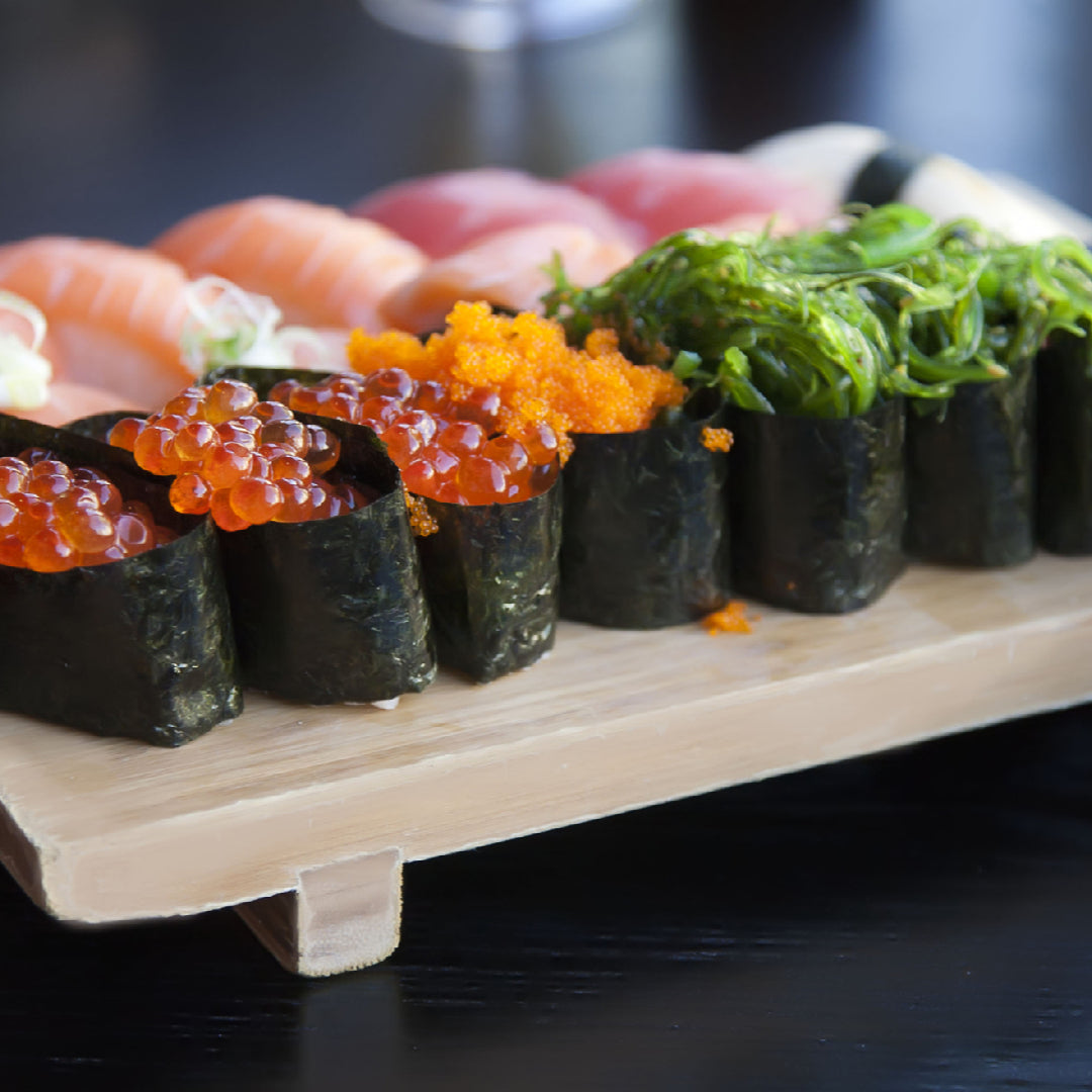 Assorted sushi rolls and nigiri at a top-rated Chicago sushi restaurant