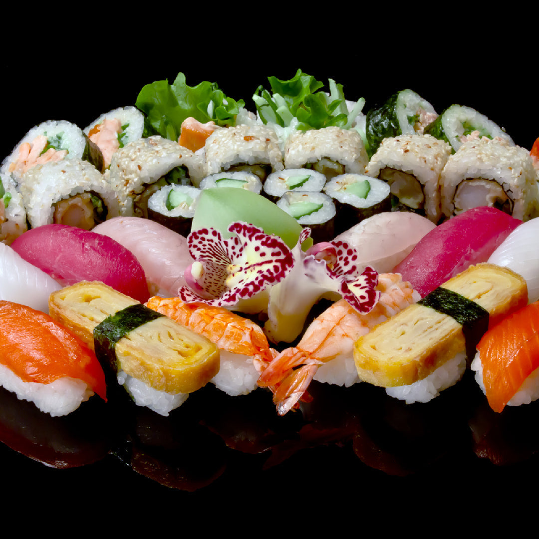 Assorted nigiri and sashimi platter at a top-rated sushi restaurant in San Francisco