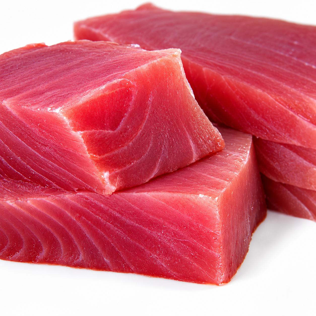 Fresh yellowfin tuna loin portions