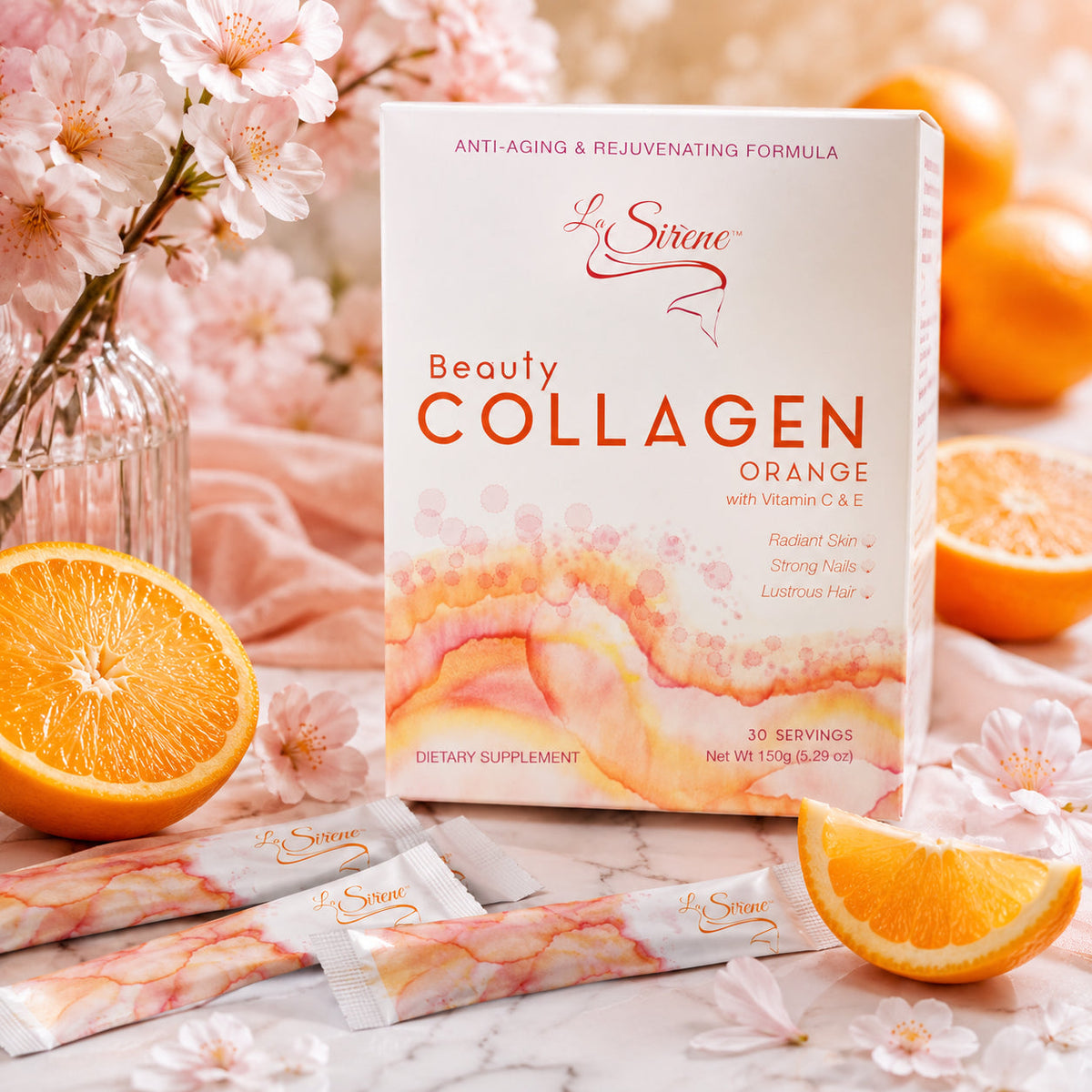 Beauty Collagen Marine package and individual sachets