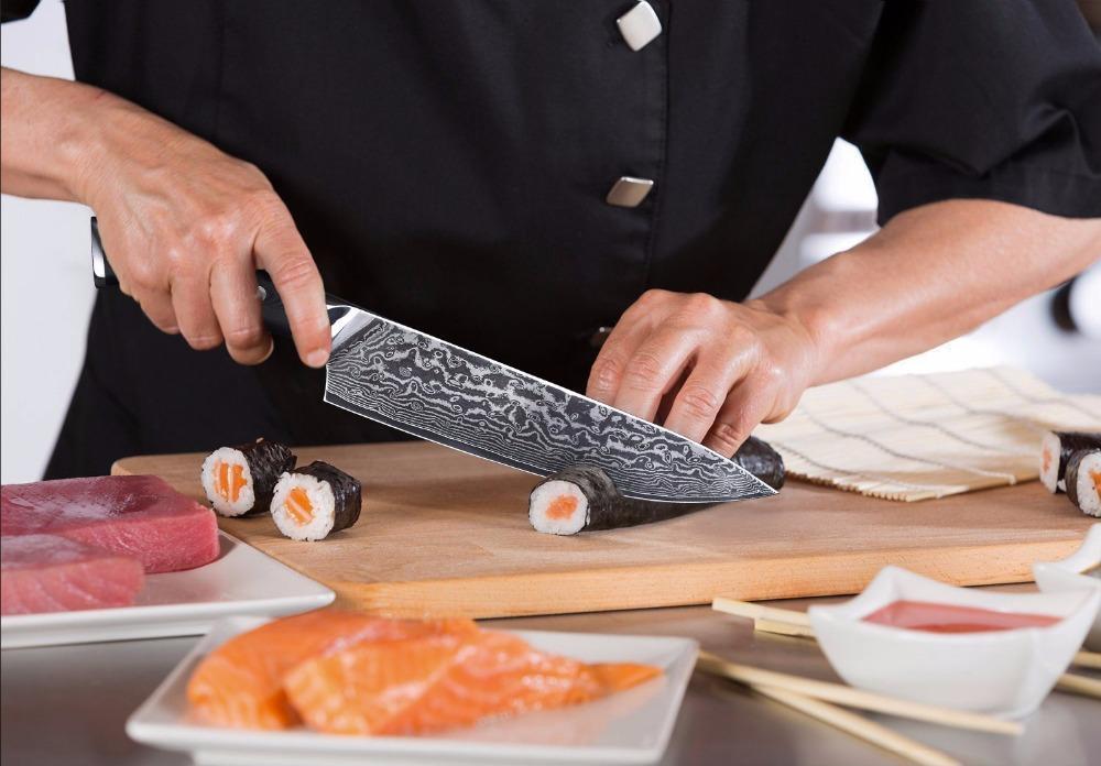  Profesional Cuisine cuchillo Sashimi Pescado Cuchillo Cocina  cortar salmón Sushi cuchillo de cocción : Hogar y Cocina