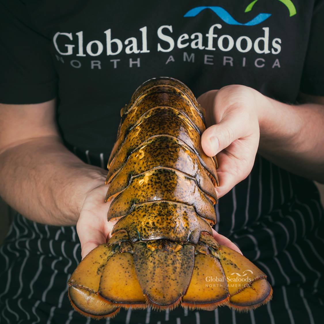 Large lobster tails held in two hands