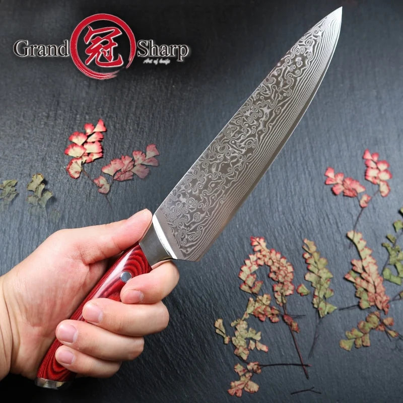Cuchillo japonés de Damasco para Chef, herramienta de cocina